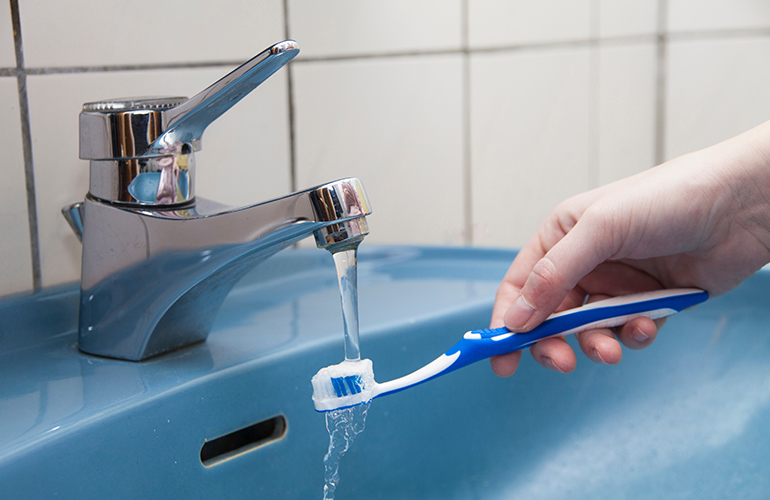You forget to clean your toothbrush