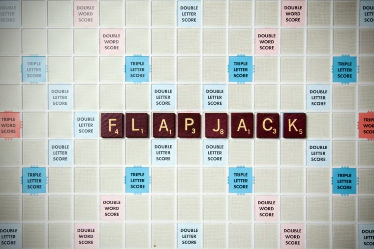 Flapjack: A flat cake of thin batter fried on both sides on a frying pan