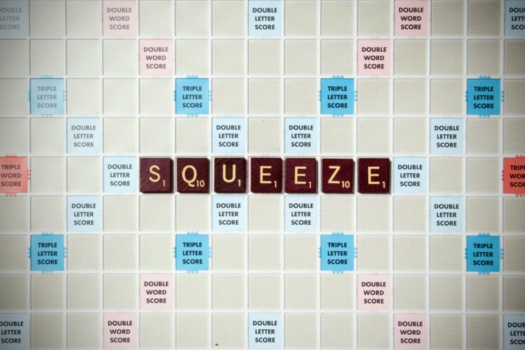 Squeeze: To grip and press firmly; the act of gripping and pressing firmly