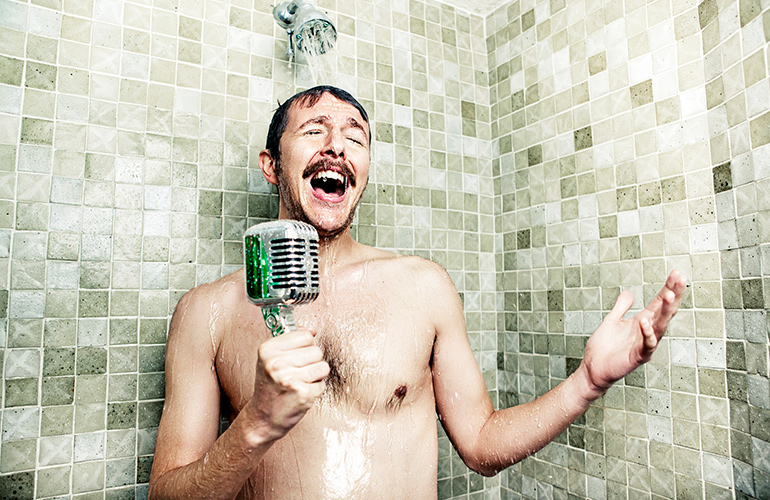 They take a shower