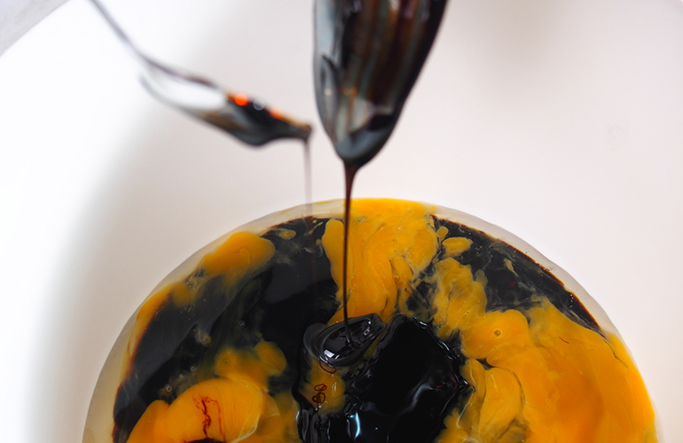 Mix in molasses