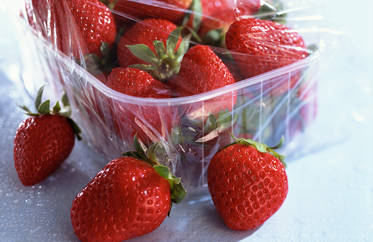 Hold on to plastic berry baskets