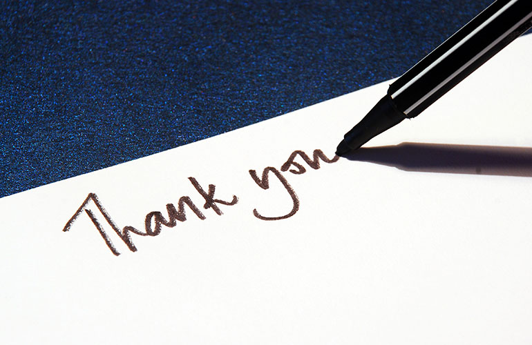 Please say thank you, even if it’s just on a Post-it