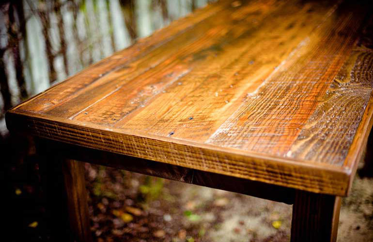 The underside of chairs and tables