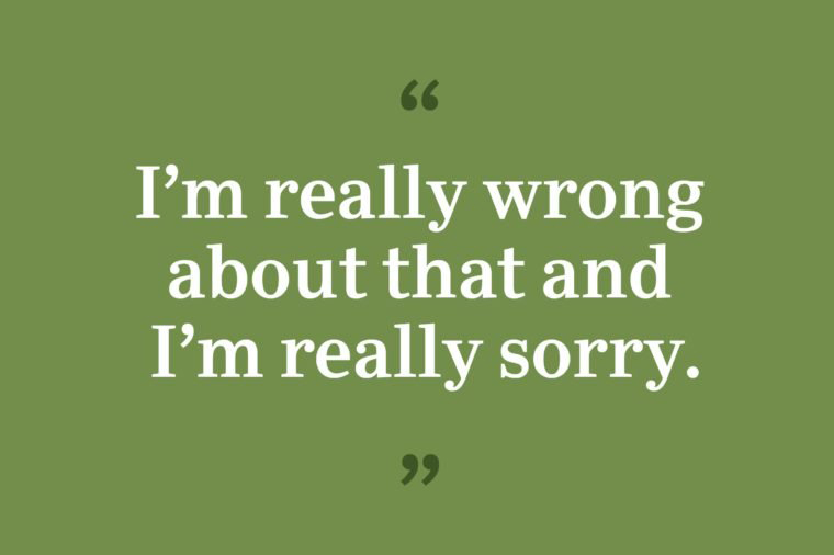 “Emphatically” admitting you’re wrong