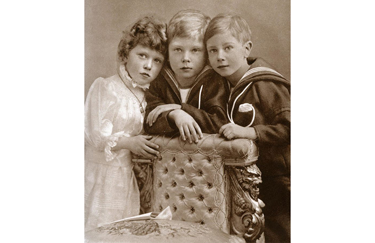 The future kings with their sister, Princess Mary