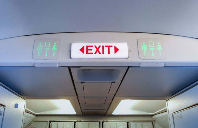 Cut the exit line (unless you have a connecting flight)