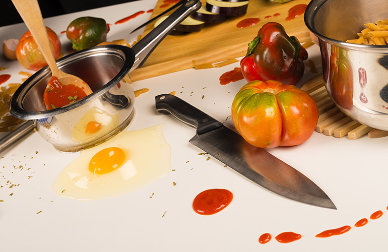 Leaving a mess as you cook