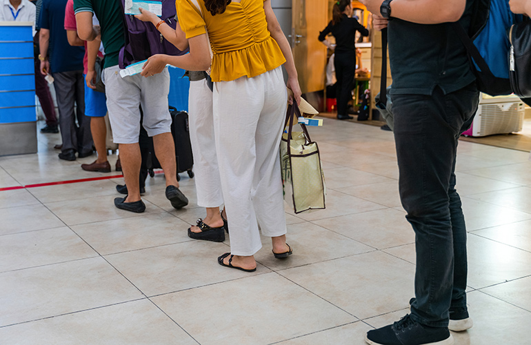 Crowding the boarding area