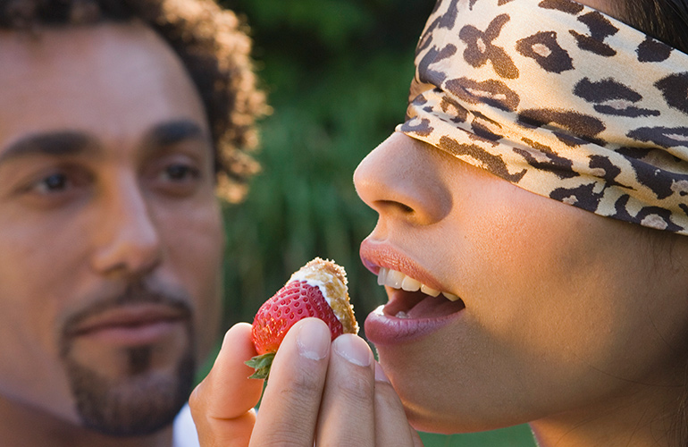 Try a blindfolded surprise