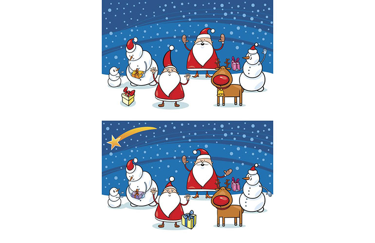 Santa winter scene