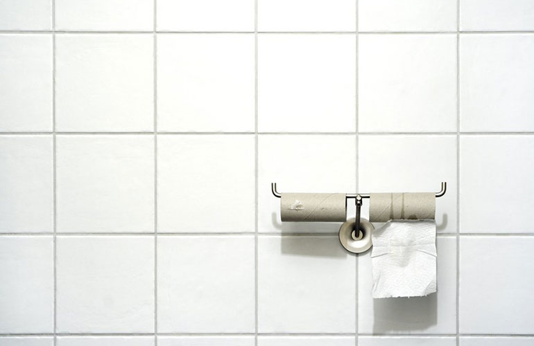 The bathroom is dirty