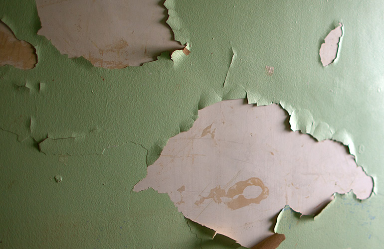 The building is in a state of disrepair