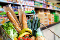 Food shopping in trolley