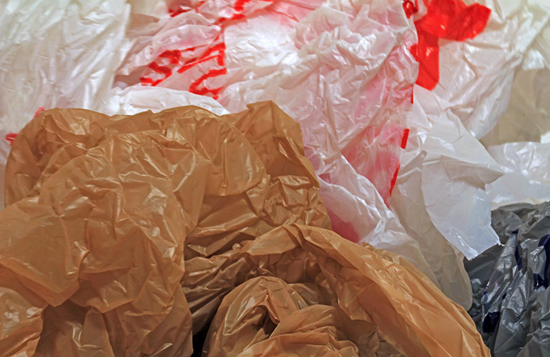 Shopping bags and plastic