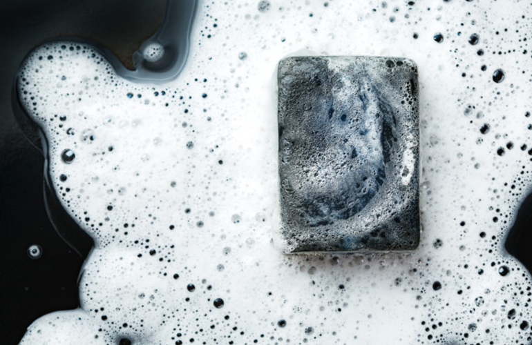 True or false: Bar soap is covered in germs