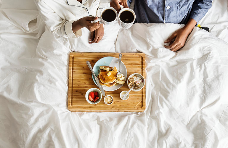 Romantic idea #38: Have breakfast in bed (or dinner!)