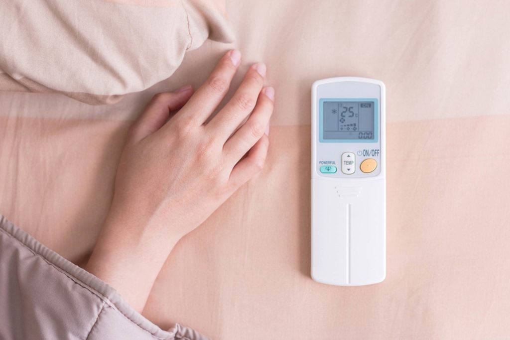 Face the A/C away from your eyes