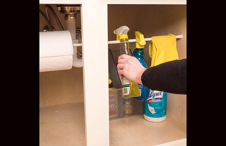 Organise cleaning supplies