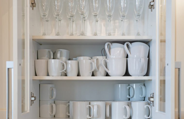 Inside of appliances, cupboards and drawers