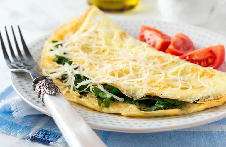 Order a spinach omelette for brunch