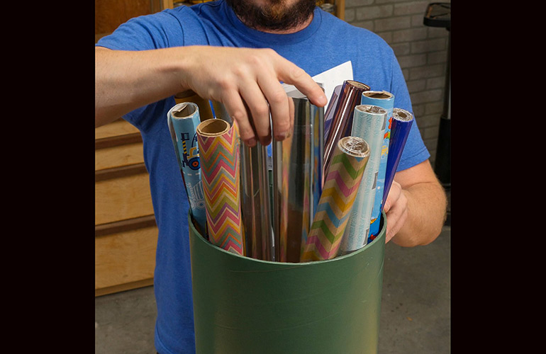 Wrapping paper storage