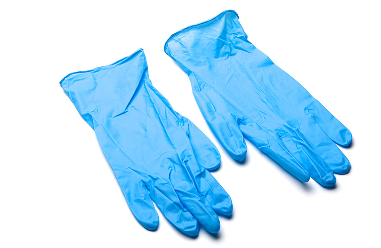 Wearing gloves indoors
