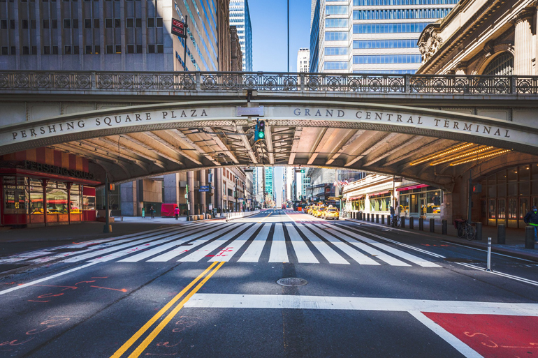 An abandoned Pershing Square in New York City