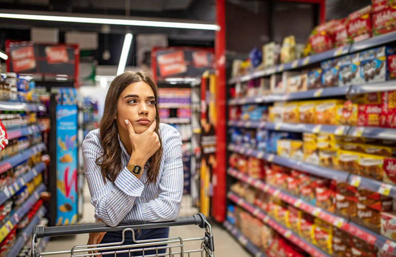 Avoid touching your face while shopping