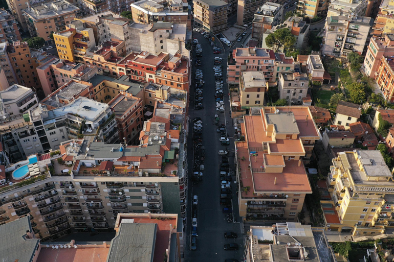 Deserted streets of Rome, Italy