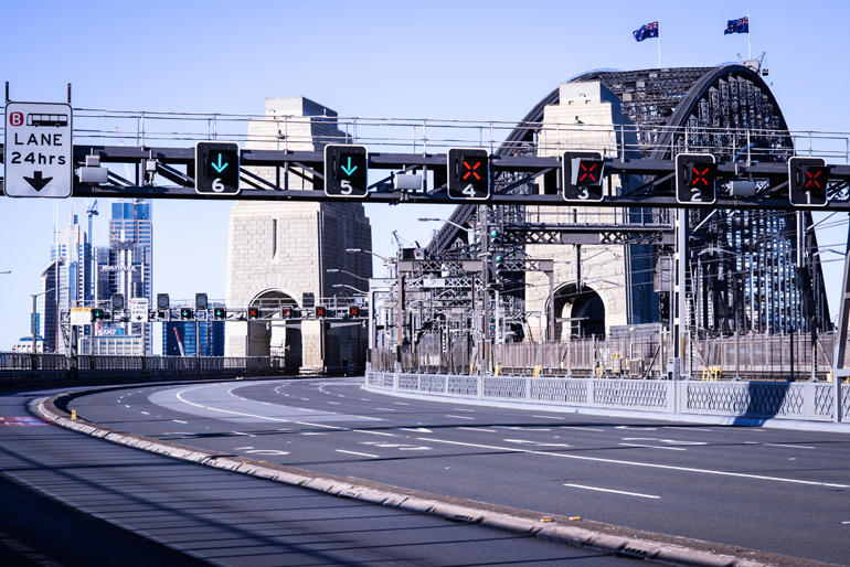 Sydney's iconic Harbour Bridge as quiet as it's ever been