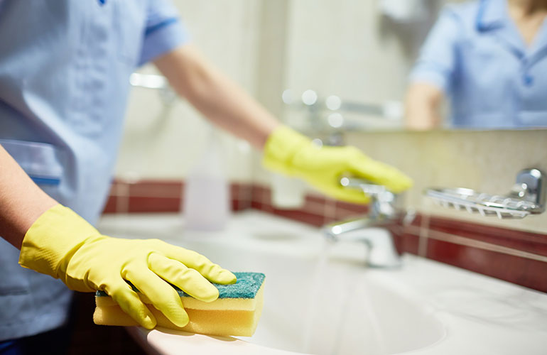 Deep cleaning the bathroom