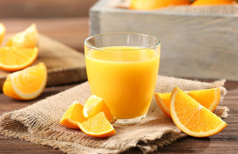 Drink 3 cups of unsweetened orange juice every morning