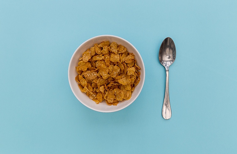 A bowlful of high-fibre cereal