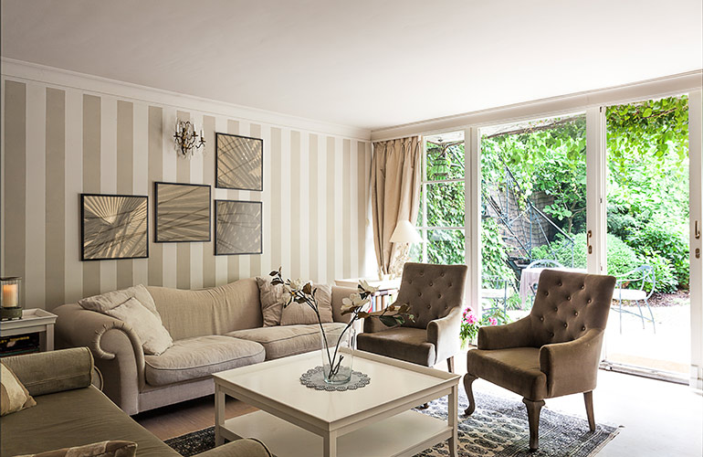 Add stripes to make a small room feel bigger