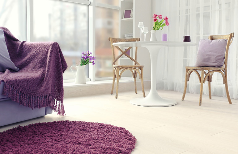Keep the palette monochromatic in a small space
