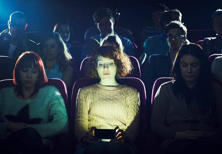 Texting during a movie
