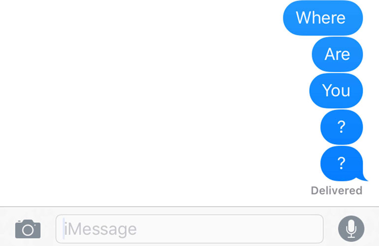 You send one syllable per text