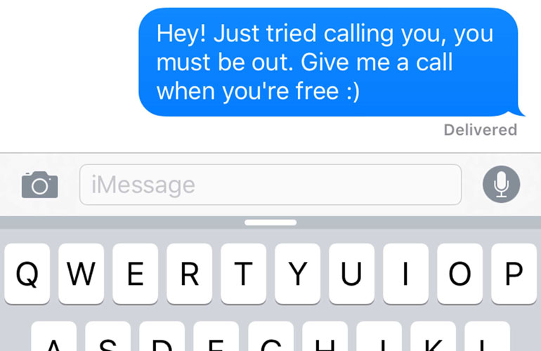 You send a just-left-you-a-message text