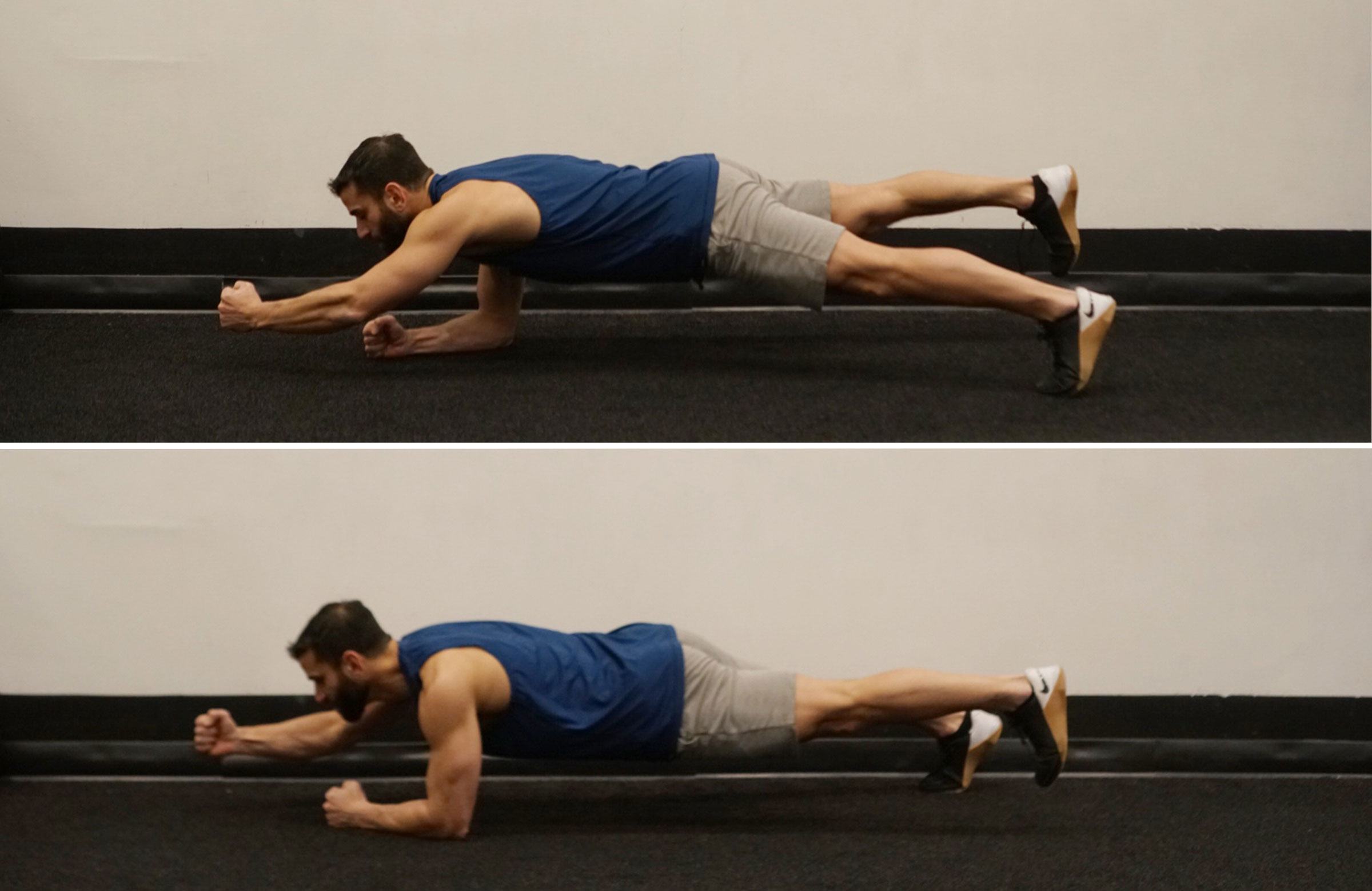 Low Plank With Alternating Arm and Leg Lift