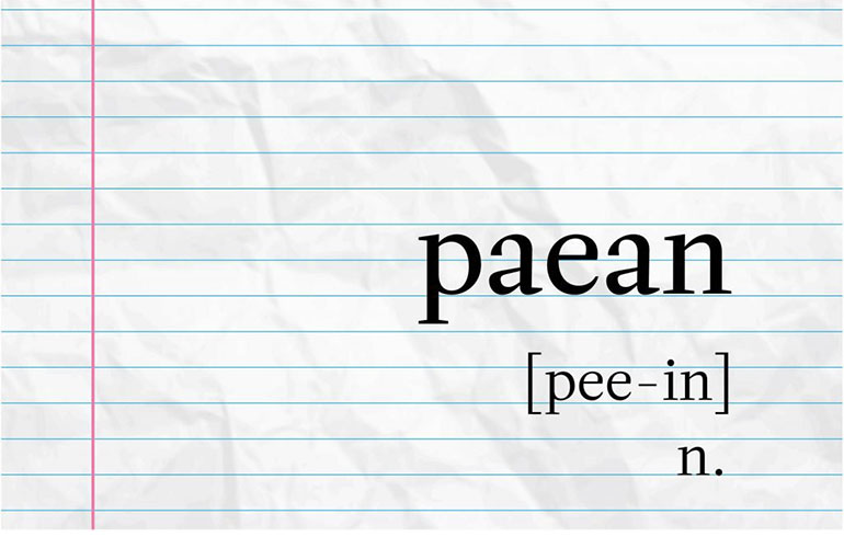 What does ‘paean’ mean?