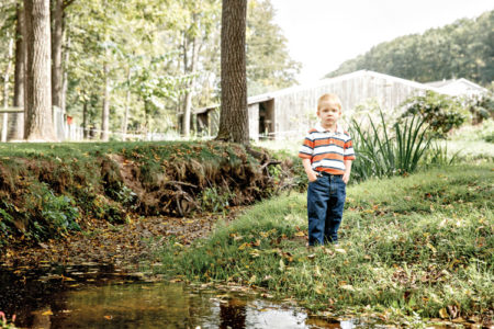Boy in the stream