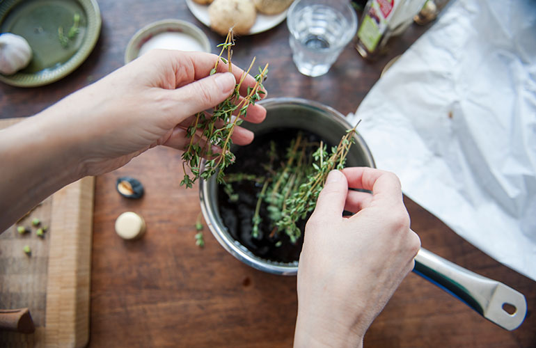 Thyme tea for coughs