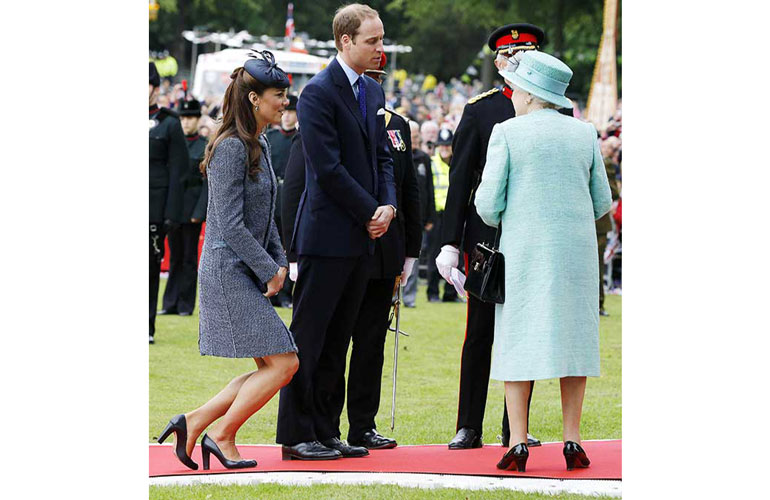 Her grandchildren have to curtsy to her
