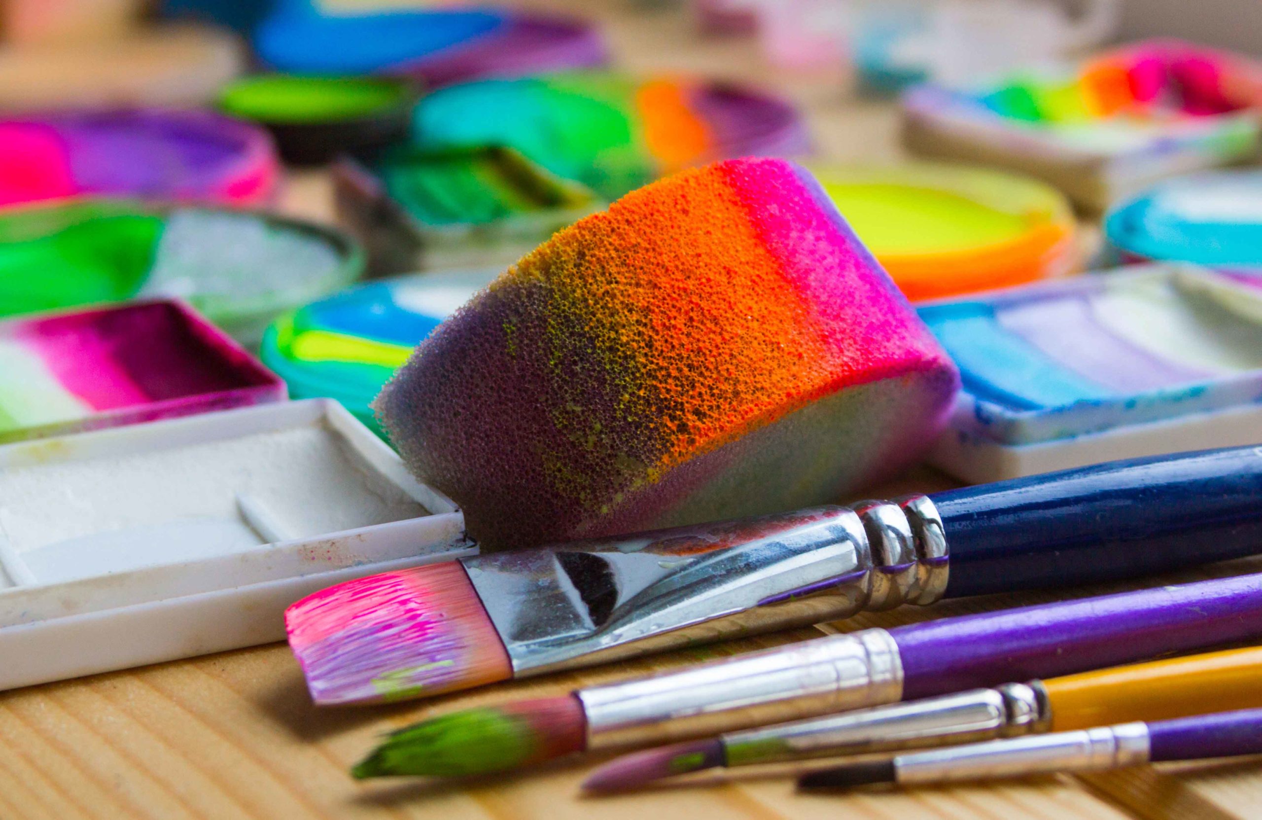 Sponge paint with the kids