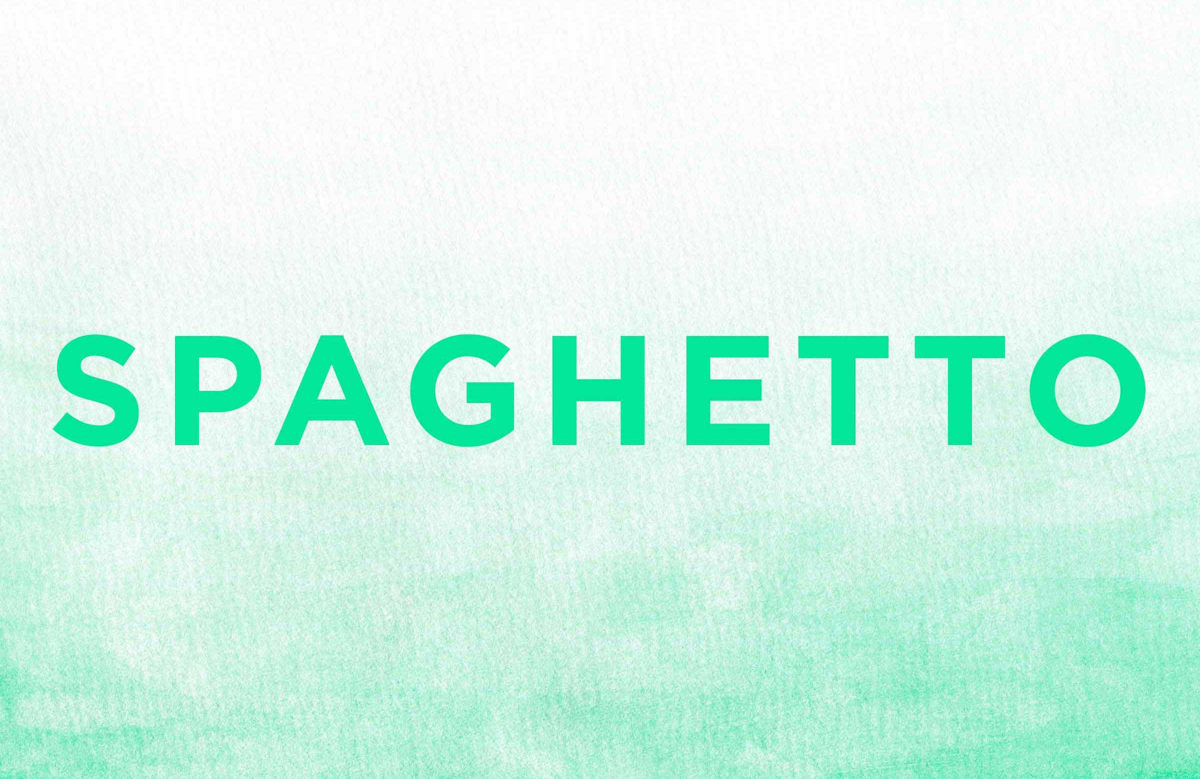 The SINGULAR form of “spaghetti” is…