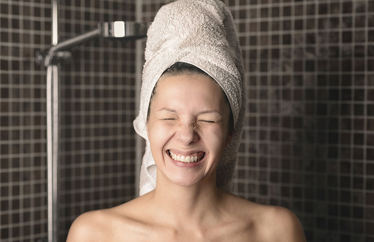 Wrapping your hair in a towel