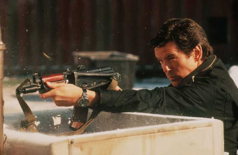 James Bond shooting in the movie Golden Eye