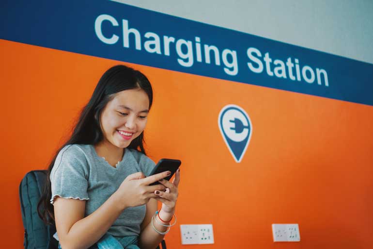 Charging your devices at charging stations