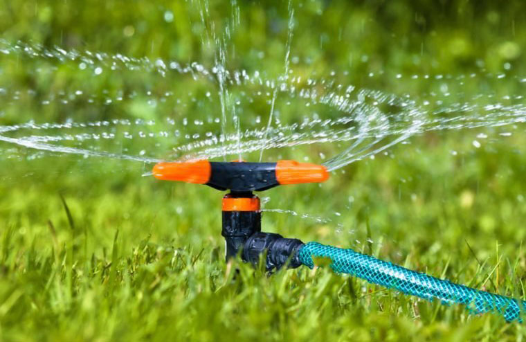Run through a sprinkler